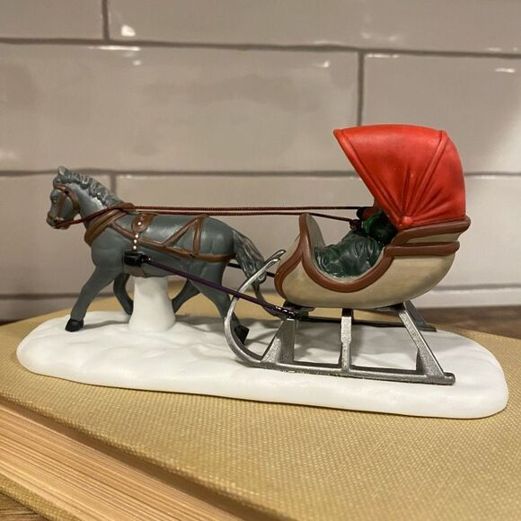 Department 56 One Horse Open Sleigh Heritage Village #5982-0 Accessory - Picture 5 of 10